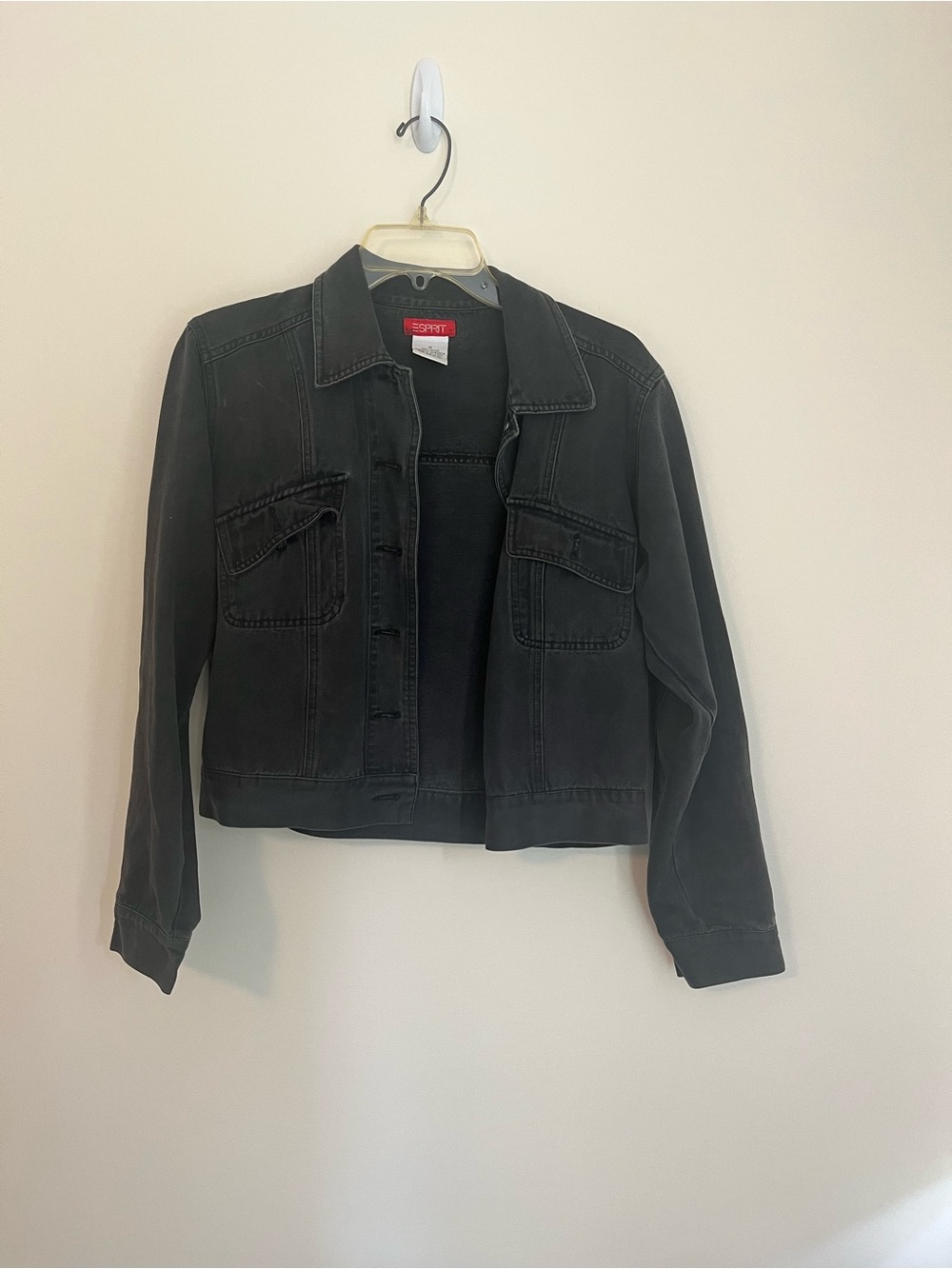 Esprit Black Cropped Denim Jacket